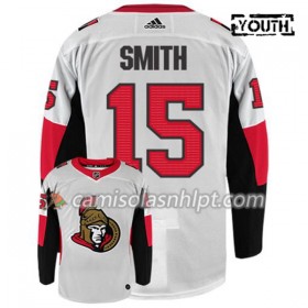 Camisola Ottawa Senators ZACK SMITH 15 Adidas Branco Authentic - Criança